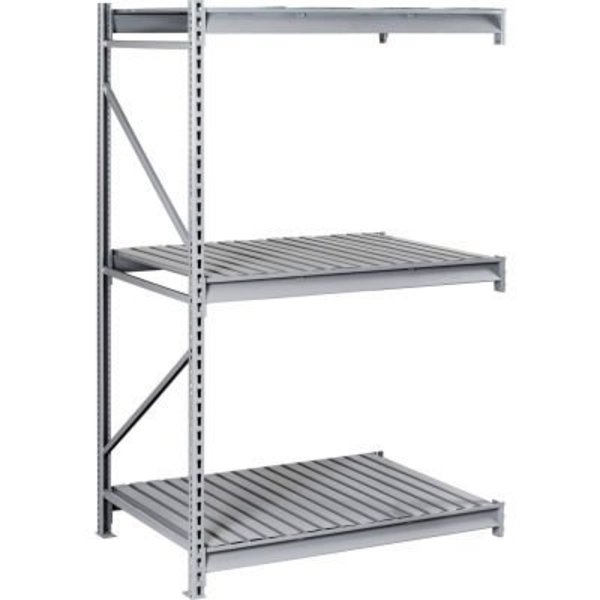 Tennsco Tennsco Bulk Storage Rack - 48"W x 48"D x 120"H - Add-On - 3 Shelf Levels - Steel Deck - Light Gray BU-4848120CA-LGY